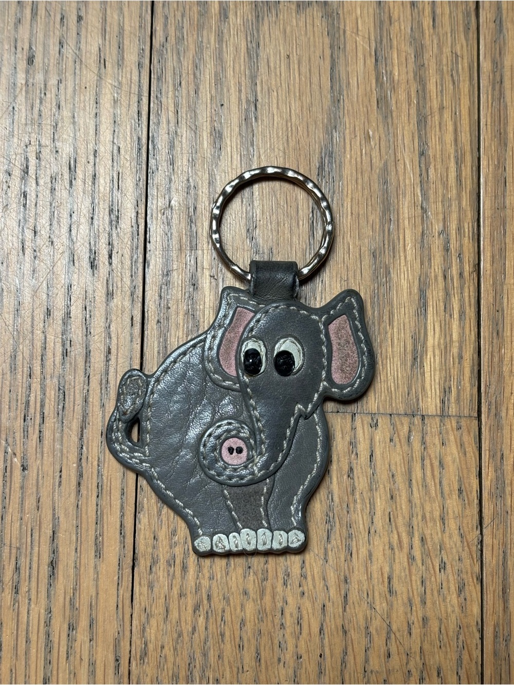 Coach Gray Elephant Leather Keychain